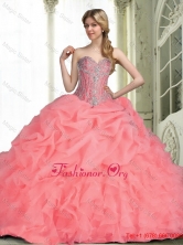 Elegant 2015 Quinceanera Dresses with Beading in Watermelon SJQDDT64002FOR