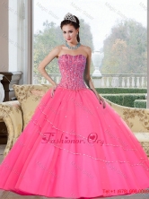 Free and Easy Beading Strapless Quinceanera Dresses for 2015 QDDTD20002FOR