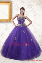 New Arrival Purple Quinceanera Dresses with Appliques and Beading XFNAO145FOR