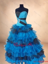 New Arrivals Beaded Multi Color Quinceanera Gowns with Ruffled Layers SWQD054FOR