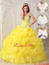 Perfect Strapless Quinceanera Gowns with Beading and Ruffles QDZY054CFOR