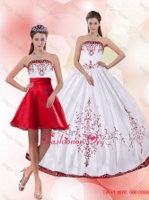 Pretty Strapless 2015 Perfect Quinceanera Dress with Embroidery PDZY535TZFOR