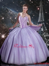 Suitable Sweetheart Lavender Tulle Sweet 16 Dresses with Beading QDDTA93002FOR