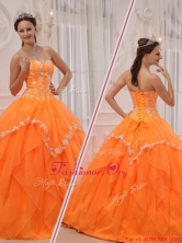 Wholesale Appliques and Beading Sweet 15 Dresses in Orange QDZY311DFOR