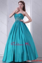  Fall Sweetheart A-line Beaded Decorate Waist Quinceanera Dress in TurquoiseFFQD077FOR