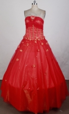 2012 Cheap Ball Gown Strapless Floor-Length Quinceanera Dresses Style JP42669