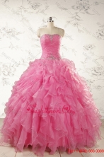 2015 Ball Gown Organza Quinceanera Dresses with Beading and Ruffles FNAO724FOR