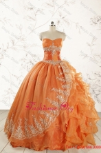 2015 Cheap Appliques Quinceanera Dresses in Orange FNAO308FOR