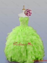 2015 Perfect Sweetheart Beaded Quinceanera Dresses with Ruffles SWQD007-9FOR