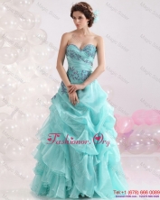 2015 Perfect Sweetheart Floor Length Quinceanera Dresses with Appliques WMDQD004FOR