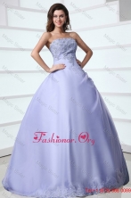 2016 Spring Strapless Appliques Decorate Quinceanera Dress in LavenderFFQD047FOR