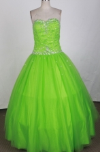 Cheap Ball Gown Strapless Floor-length Green Quinceanera Dress X0426070