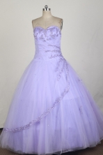 Cheap Ball Gown Strapless Floor-length Lilac Quinceanera Dress X0426075