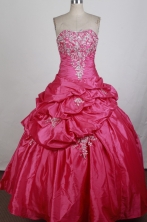 Cheap Ball Gown Strapless Floor-length Quinceanera Dress ZQ1242604