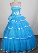 Cheap Ball Gown Strapless Floor-length Quinceanera Dress ZQ12426054