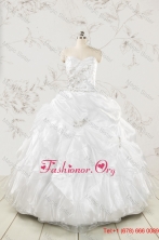 Classical White Quinceanera Dresses with Beading and Ruffles FNAO5897FOR