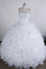 Discount Ball gown Strapless Floor-Length Beading White Quinceanera Dresses Style FA-Y-211