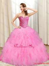 Exclusive Beading and Ruffles Quinceanera Dresses in Multi Color for 2015 SJQDDT11002-1FOR