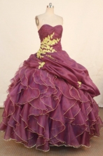 Exquisite Ball Gown Sweetheart Floor-length Dark Purple Quinceanera dress Style FA-L-3s28
