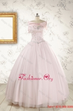 Light Pink  Beading Pretty Quinceanera Dresses for 2015 FNAO800AFOR