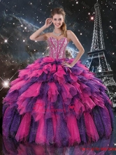 Luxurious Beaded and Sweetheart Quinceanera Dresses in Multi Color QDDTA103002FOR