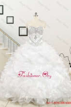 New Sweetheart Sweep Train Beading and Ruffles Quinceanera Dress for 2015 FNAO003FOR