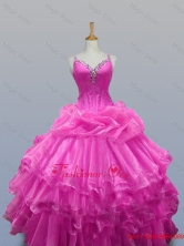 Perfect Straps Quinceanera Dresses with Beading and Ruffled Layers for 2015 SWQD003-14FOR