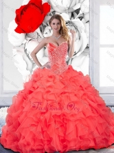 Remarkable Beading and Ruffles Sweetheart Quinceanera Dress for 2015 QDDTC29002FOR