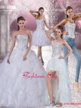 White Sweetheart 2015 Winter Quinceanera Dress with Ruffles and Beading QDZY152TZA2FOR