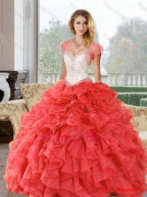 Wonderful Beading and Ruffles Sweetheart Quinceanera Dresses for  2015 QDDTA62002FOR