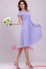 2016 Empire Cap Sleeves Lavender Ruching Prom Dress FFPD0291FOR