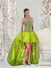 2016 Inexpensive Yellow Green Prom Dresses with Beading QDDTA1003-7FOR