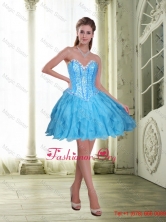 2016 Spring Elegant Beading and Ruffles Short Prom Dress in Baby Blue SJQDDT23003FOR