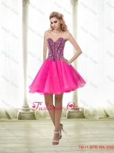 Beautiful A Line Beading Sweetheart Prom Dress in Hot Pink QDDTA65003FOR