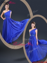 Cheap 2016 One Shoulder Blue Prom Dresses with Belt YCPD034FOR
