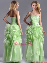 Classical Beaded and Bubble Organza Prom Dress in Yellow Green THPD081FOR