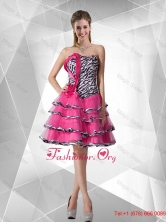 Discount A Line Strapless Zebra Dama Dresses with Ruffled Layers MLXN146PSFOR