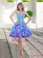 Elegant 2016 Beading and Ruffles A Line Prom Dress in Multi Color QDDTA71003FOR