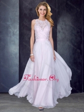 Elegant Scoop Criss Cross Applique Prom Dress in White PME1899-1FOR