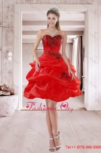 Elegant Sweetheart Red 2016 Prom Dresses with Embroidery and Ruffles XFNAO508TZCFOR