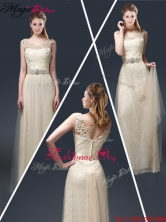 Empire Lace Prom Dresses with Appliques in Champagne YCPD018FOR