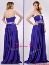 Empire Strapless Beaded Purple Long Prom Dress for Evening THPD284FOR