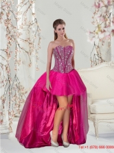 Fall New Arrival Beading Hot Pink Prom Dresses QDDTA1003FOR