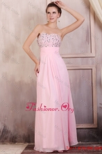Fall Sweetheart Empire Chiffon Beaded Decorate Prom Dress in Baby Pink FFPD0758FOR