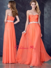 Fashionable Empire Sweetheart Beaded Prom Dress in Orange Red PME1884FOR