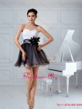 Glamorous Black and White Tulle Princess Prom Dress with Hand Made Flowers UNION34T60277PSFOR