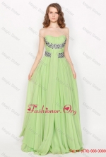 Hot Sale Strapless Brush Train Prom Dresses in Apple Green DBEE081FOR