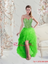 Inexpensive High Low Sweetheart Spring Green Prom Dresses with Beading QDDTA5004-7FOR