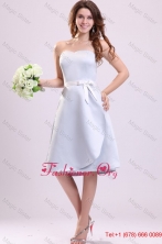 Light Blue Sweetheart A-line Knee-length Bridesmaid Dress with Sash FFPD0314FOR