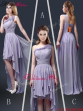 New Style One Shoulder High Low Ruffles Prom Dresses YCPD027FOR